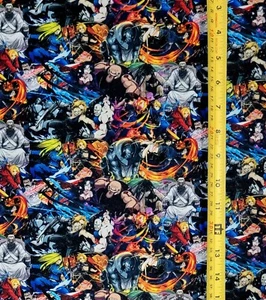 FULL METAL COLLAGE ANIME FABRIC ( HALF YARD OR 1 YARD) - Picture 1 of 4