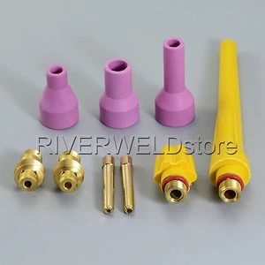 TIG KIT Alumina Nozzle Collet Bodies Fit TIG Welding Torch QQ150A,9PK - Picture 1 of 6