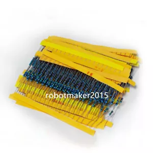 400pz Kit Assortimento Resistenze a Film Metallo 20 Valori 1/4W 0,25W 10R-1M Ohm - Foto 1 di 3