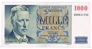 1000 Frank/Francs type Eeuwfeest(1) 21.09.1950 Morin 103a XF - Afbeelding 1 van 2