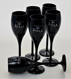 Ayala Champagner Kunststoff Flute Croisiere schwarze Gläser 6er Set 15cl(3707-6) - Picture 1 of 3