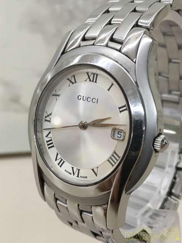 Orologio GUCCI 5500M Quarzo Data Acciaio Inox Uomo Analogico Polso Solo Corpo