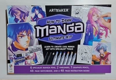 *NIB* How to Draw Manga ARTMAKER Ultimate Kit Instructions MANGA Pens Sketchbook - Image 1 of 4