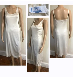 vtg Vanity Fair Sz 36 TT Ivory Lingerie Slip Nightie Midi Length Adj Straps USA - Picture 1 of 17