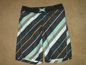 Art Class boy's swim trunk-New-black striped-sz 10-black back pocket - Picture 1 of 4