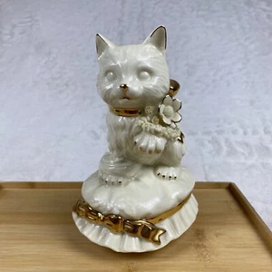 Lefton Tune “Memories” Marfil/Dorado Musical Cat De Colección 1997 Funcionando - Imagen 1 de 8
