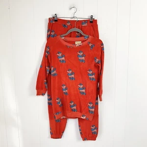 Hugo Loves Tiki Poodle Print Pj Lounge Set Orange Girls Size 12 T Organic Cotton - Picture 1 of 17