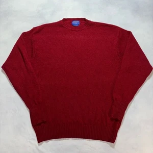 Vintage Pendleton 100% Shetland Wool Sweater Men's XL Red Crewneck Washable 90s - Picture 1 of 5