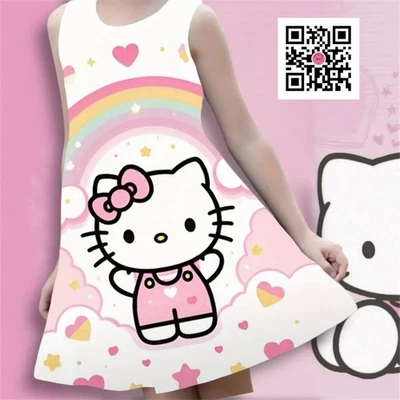 女孩 4 - 5 岁礼服睡衣掩盖 Hello Kitty 背心柔软旅行者 — 第 1/4 张图片