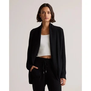 Quitte mongolische Kaschmir offene Strickjacke Pullover schwarz Gr. S Neu mit Etikett Luxus klassisch - Bild 1 von 16