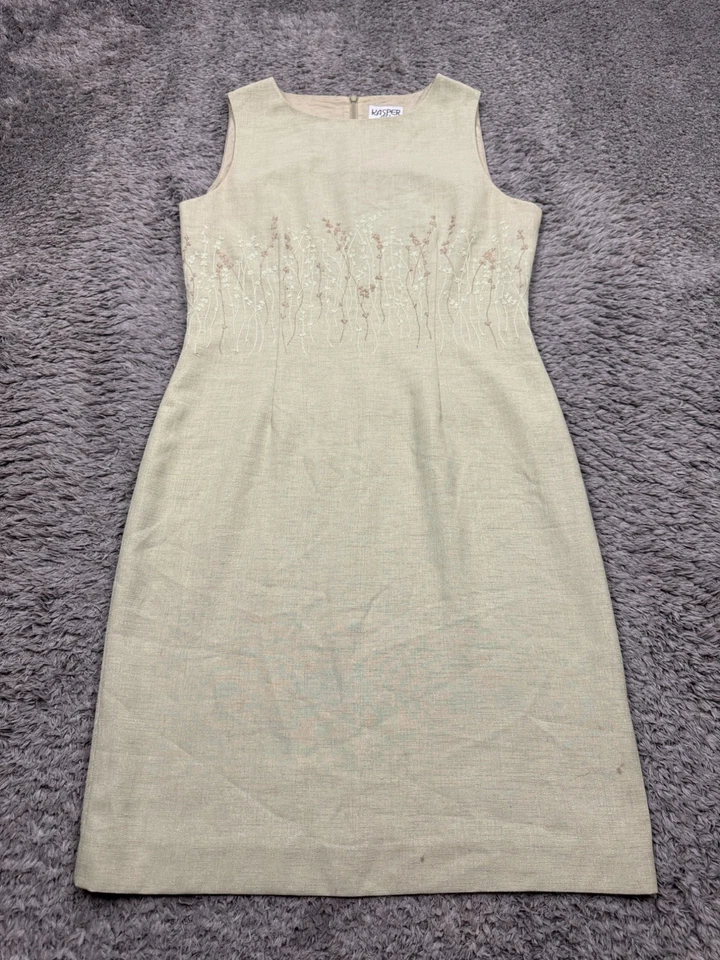 Vestido Kasper Mujer 12 Verde Menta ASL Sin Mangas Vaina Cóctel Midi Foto 1 de 4