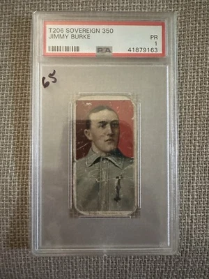 Cigarros Sovereign 1910 (T206) PSA 1 Jimmy Burke - Imagem 1 de 2