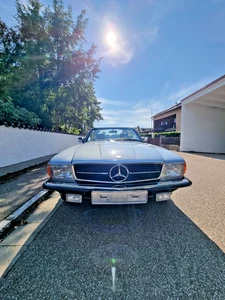 Mercedes R107: 380 SL Cabrio orig. 36.287 ml. Historie silberblau-metallic - Bild 1 von 24