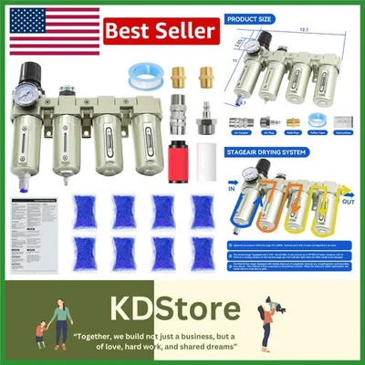 Sistema de secador de aire industrial de 4 etapas para compresores con drenaje automático Foto 1 de 4