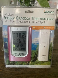 Oregon Scientific IWA-80055 Alarm Clock Wireless Indoor/Outdoor Thermometer NEW - Picture 1 of 3