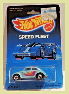 1989 Hot Wheels Speed Fleet Turquoise 1966 VW Bug #7671***No "NEW MODEL” on card - Picture 1 of 7