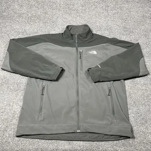 North Face Jacket Mens XL Gray Black TNF Apex Softshell Outdoor Full Zip Pockets - Picture 1 of 17