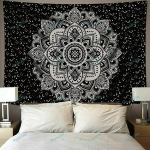 Dorm Decor Tapestry Handmade Flower Mandala Cotton Boho Bohemian Table Cover - Picture 1 of 6