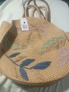 Travel Woven Purse Summer Tote Beach Bag Women Straw Tote Handbag NWT MRP $22.97 - Picture 1 of 8