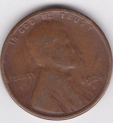 1924 S  Lincoln Wheat Cent,  semi key date - Image 1 of 2