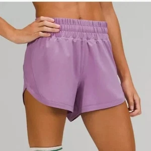 Lululemon Women's Purple Track That HR Shorts 3” Size 4 tall 4T - Picture 1 of 8