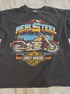 Camisa de motocicleta Harley Davidson vintage rara de los 90 con gráfico de acero real XL única S - Imagen 1 de 17