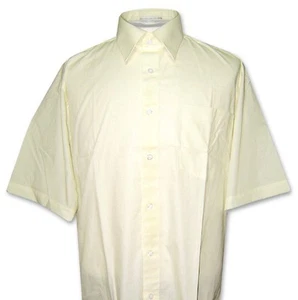 Covona Mens Short Sleeve Solid YELLOW Limon Color Dress Shirt size Large - Picture 1 of 2