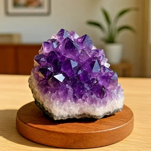 Natürlicher Amethyst Cluster Lila Kristall Stein Heilung Kristall Mineral Wohndeko - Bild 1 von 13