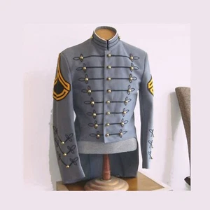 Men’s Gray Military Marching Band Uniform Jacket - Picture 1 of 5