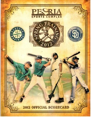 BASEBALL Scorecard (2012/ March 20) Spring Training PADRES ROCKIES Rosters OF2 - Image 1 of 4