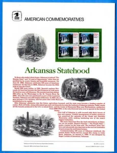 USPS COMMEMORATIVE PANEL #255 ARKANSAS STATEHOOD #2167 - Picture 1 of 1