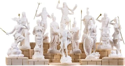 Набор из 12 алебастровых статуэток олимпийских богов горы Олимп пантеон 6,7 дюйма - Изображение 1 из 4