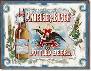 Anheuser-Busch Bier BLECHSCHILD Vintage Bar Adler Wandbild Deko Metall Poster 1519 - Bild 1 von 7