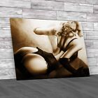 Vintage Sexy Lingerie Stunning Blond Canvas Print Large Picture Wall Art
