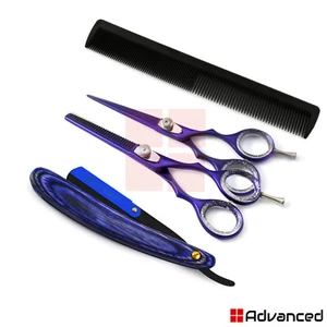 Professional Hair Cutting Scissors Thinning Hairdressing Set Trimming Razor Kit - Picture 1 of 4