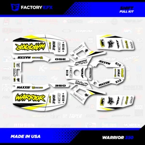 Kit gráfico Shift Racing blanco y amarillo para Yamaha Warrior 350 87-04 eléctrico - Imagen 1 de 2