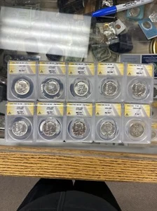 Lot Of 10 Graded ANACS Silver Half Dollars Great For Flea Market 9 - Picture 1 of 4