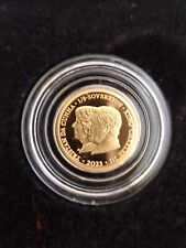 22ct Solid Gold Limited Edition King Charles lll Coronation 1/8 Sovereign Coin 