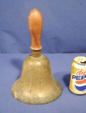 Vtg Antique Large Solid Brass School Town Crier Bell Largest One Ever! 7.3x11.5"
