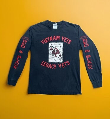VTG Vietnam Vets Legacy Vets POW MIA Shirt M 90s Long Sleeve Support Red & Black - Image 1 of 4