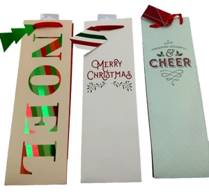 (3) NOEL Cheer Merry Christmas Cakewalk 12 Days of Christmas Wine Bags - Picture 1 of 8