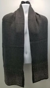 I) Damen grau silber Perlen Wolle Acryl Schal 12" x 68" - Bild 1 von 7