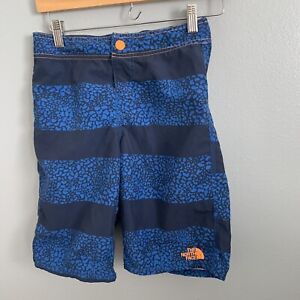 The North Face Shorts Boys Medium Swimsuit Water Swim Trunks 10-12 Blue Orange