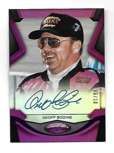 Autógrafo refractor púrpura Geoff Bodine NASCAR 2016 certificado Panini/10 - Imagen 1 de 2