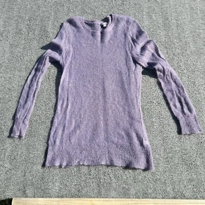 J Jill Sweater Womens L Purple Sheer Mohair Wool Blend Tunic Boho Lightweight - Image 1 of 4