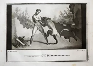 Herculaneum Neapel Herkules Löwe Ringkampf Ringer Akt Fresko Antike Götter Rom - Bild 1 von 1