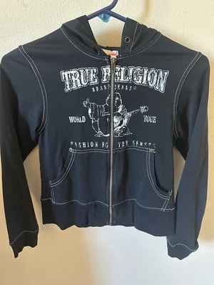 Sudadera con Capucha True Religion Buddha World Tour Negra con Cremallera - Niño Talla Pequeña Hecha en EE. UU. Foto 1 de 4