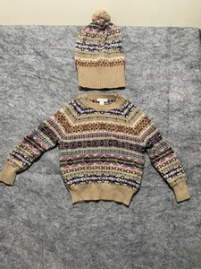 Crewcuts Kleinkind Jungen Pullover mit passender Beanie Größe XXS (2-3) hellbraun Wolle 0333 - Bild 1 von 10