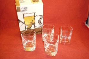 LUIGI BORMIOLI STRAUSS FOUR 2 OUNCE BLOWN CRYSTAL LIQUEURS SHOT GLASSES ITALY - Picture 1 of 12