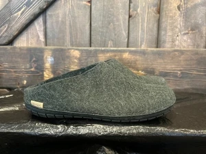 Glerups Slip On Forest Green Wool Slipper With Black rubber Bottom - EU Size 43 - Picture 1 of 5